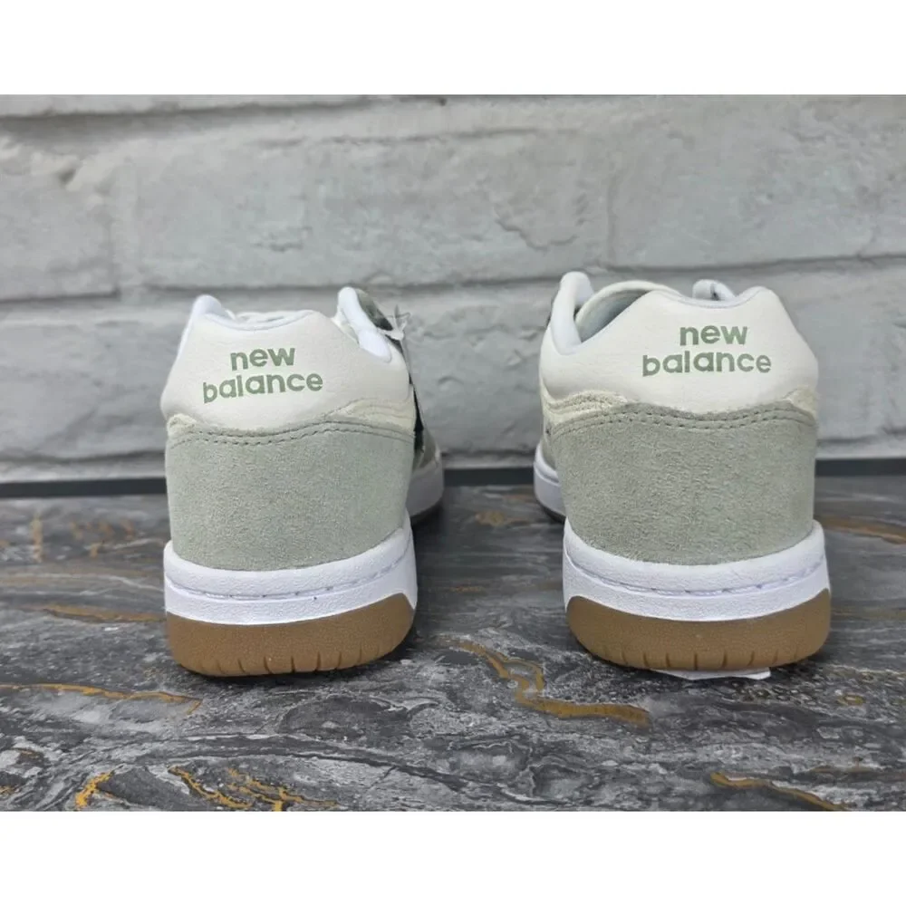 New Balance 480 Green Grey White Gum Sole Low Top Sneakers Men 7, W 8.5